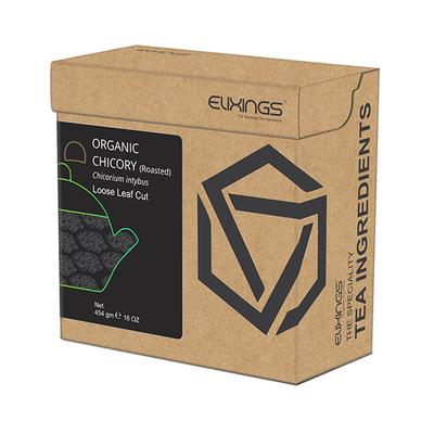 Elixings Organic Tea Ingredient Loose Leaf Cut - Roasted Chicory 454 gm - Teas