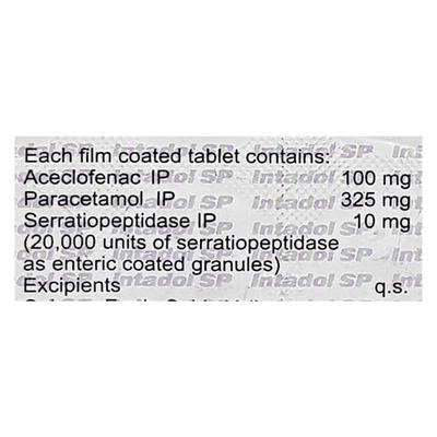 INTADOL SP Tablet 15's - Pain relief-Nsa