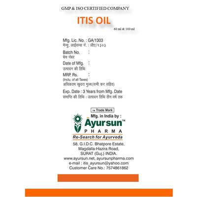 Ayursun Itis Oil 60 ml - Pain Relief (Ayush)