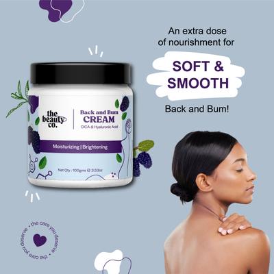 The Beauty Co. Back and Bum Moisturizing Brightening Cream 100 gm - Lotions & Creams
