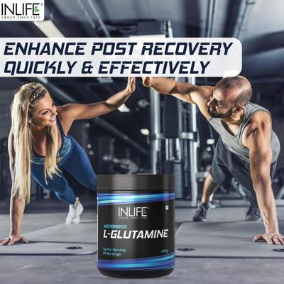 INLIFE Micronized L Glutamine Powder 300 gm - Amino Acids