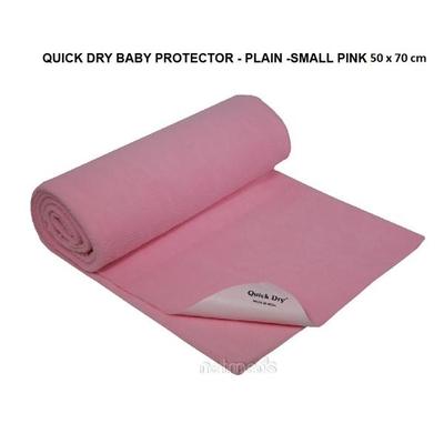 Quick Dry Baby Bed Protector - Plain - Pink (S) - Baby Bedding