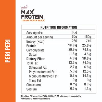 RiteBite Max Protein Chips - Peri Peri (Pack of 3) - Nutritional Bars