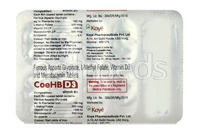 Coehb D3 Tablet 10'S - Supplements-Vam