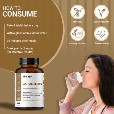 Nirvasa Ashwagandha Tablet (Pack of 2 x 60's) 1's - Sexual Care