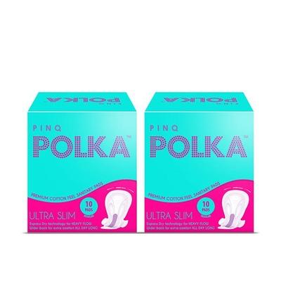 Pinq Polka Regular Combo (Pack of 2 X 20's) Sanitary Pad - Sanitary Napkins