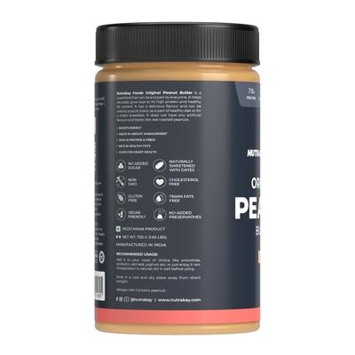 Nutrabay Foods Original Peanut Butter - Crunchy 750 gm - Weight Loss