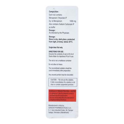 MEROGUARD Injection 1's - Bacterial Infections-OBL