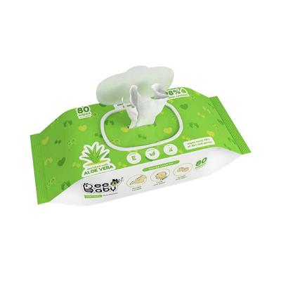 Beebaby Fresh Baby Wet Wipes with Plastic Lid, Contains Aloe Vera 72 Pieces each 2's - Cotton Buds & Balls