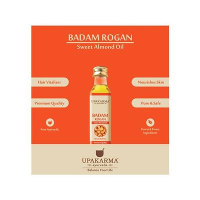 Upakarma Ayurveda Badam Rogan Sweet Almond Oil 200 ml - Personal Care (Ayush)