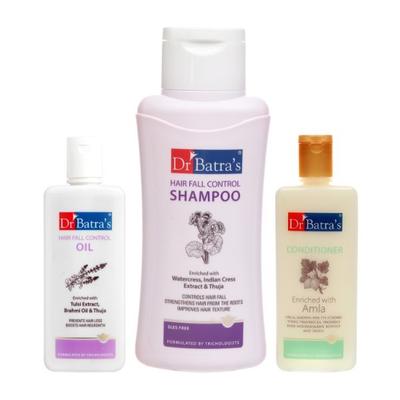 Dr Batra's Hair Fall Control Shampoo 500 ml + Hair Fall Control Oil 200 ml + Conditioner 200 ml - Shampoos
