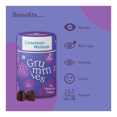 Lioncrown Wellness Grummies Eye Vision Care Gummy - Strawberry Mix 30's - Multi-Vitamins