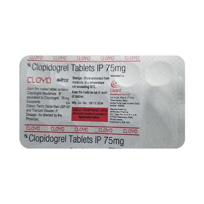 CLOYD 75mg Tablet 15's - Blood Clot-Ant