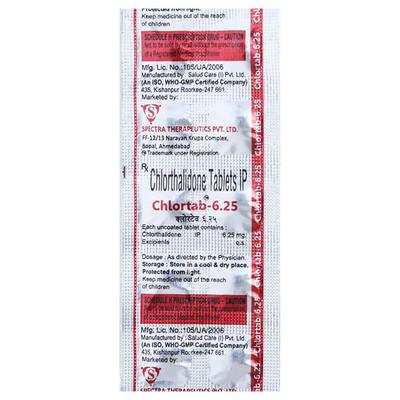 CHLORTAB 6.25 Tablet 10's - Hypertension-Diu