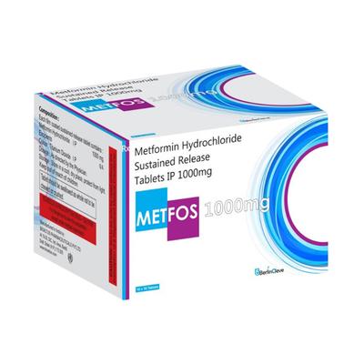 METFOS 1000mg Tablet 10's - Diabetes-Ant