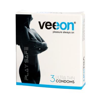 Veeon Play Safe Ultra Thin Condom 3's - Plain/Flavoured Condoms