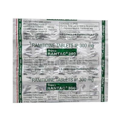 Rantac 300mg Tablet 20'S - Ulcer/Reflux/Flatulence-Aaa