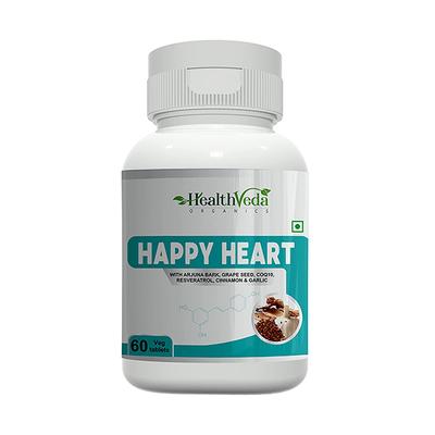 Health Veda Happy Heart Veg Tablet 60's - Herbal Dietary Supplement