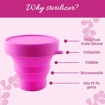 Bombae Reusable Menstrual Cup with Sterilizer Container (M) - Menstrual Cups