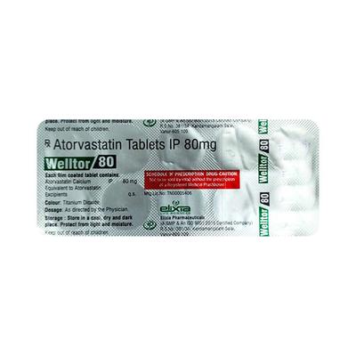WELLTOR 80mg Tablet 10's - High Cholesterol-Dys