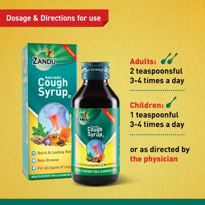 Zandu Ayurvedic Cough Syrup 100 ml - Cough & Cold (Ayush)
