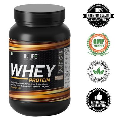 Inlife Whey Protein Powder - Cafe Mocha 1 kg - Whey Proteins