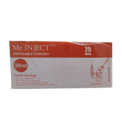 Mr. Inject Disposable Syringe 20 ml with Needle 21G 25's - Surgical Instruments