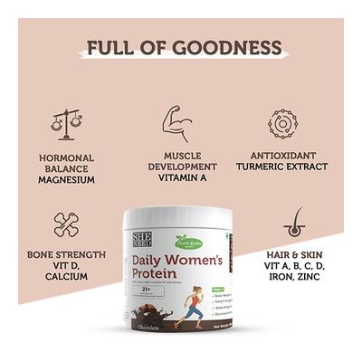SheNeed Daily Women's Protein Powder - Chocolate (Pack of 2 x 300 gm) - Daily Health Drinks