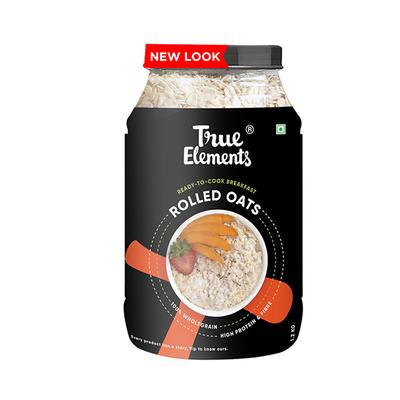 True Elements Rolled Oats 1200 gm - Nutritional Bars