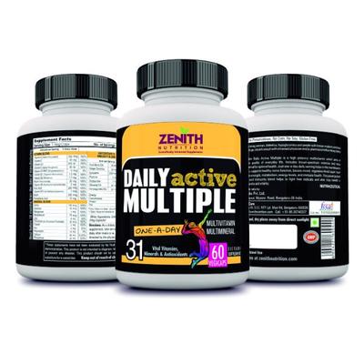 Zenith Nutrition Daily Active Multiple One A Day Veg Capsules 60's - Multi-Vitamins