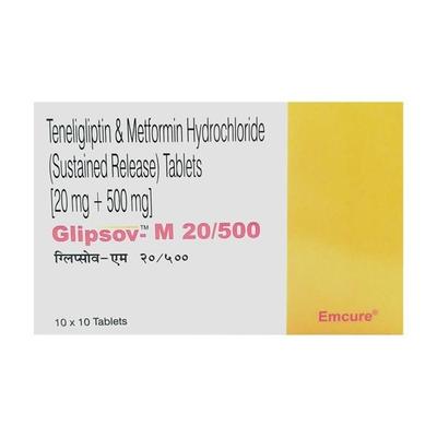 Glipsov M 20/500mg Tablet 10'S - Diabetes-Ant
