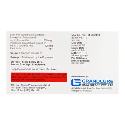 GRANDMOX 625 Tablet 10's - Bacterial Infections-Pen