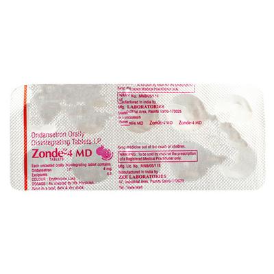 ZONDE MD 4mg Tablet 10's - Vomitting/Emesis-Ant