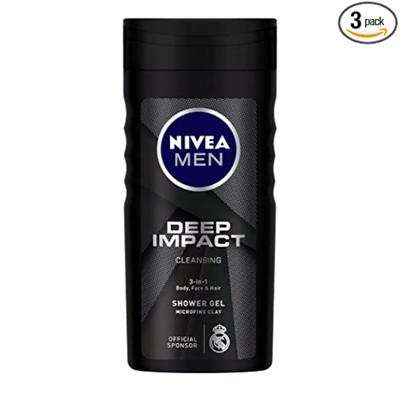 Nivea Men Deep Impact Cleansing Shower Gel 250 ml - Shower Gels & Body Wash