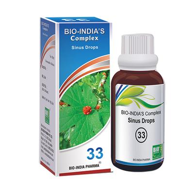 Bio-India's Sinus Drops 33 30 ml - Homeopathic Drops