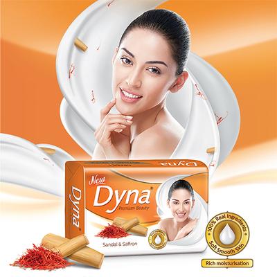 Dyna Beauty Soap - Sandal & Saffron (Pack of 4 x 125 gm) - Soaps