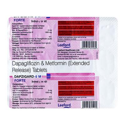 DAPZIGARD 5 M FORTE Tablet 15's - Diabetes-Ant