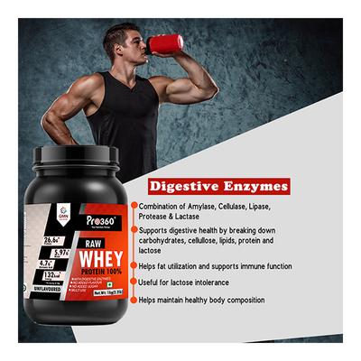 Pro360 Raw Whey Protein Powder - Unflavoured 1 kg - Whey Proteins