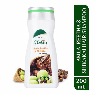 Globus Remedies Amla Reetha And Shikakai Hair Shampoo 200 ml - Shampoos