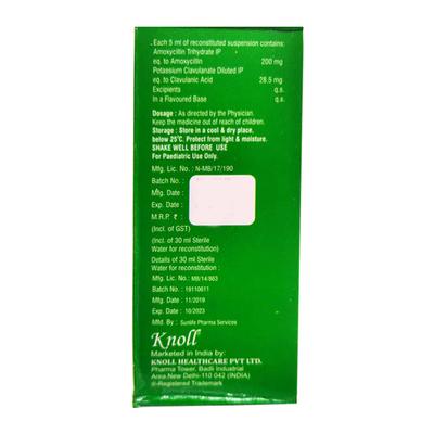 KNOLLCLAV CV NEW STRAWBERRY FLAVOUR Dry Syrup 30ml - Bacterial Infections-Pen