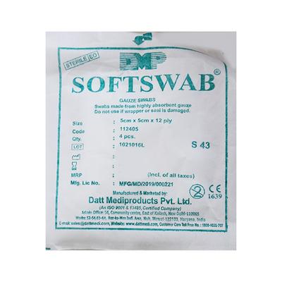 DMP Softswab Gauze Swabs (112405) (5 cm x 5 cm x 12 Ply) 4's - Cotton Wool & Swabs