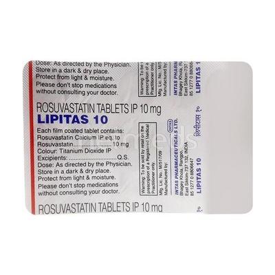 Lipitas 10mg Tablet 15'S - High Cholesterol-Dys