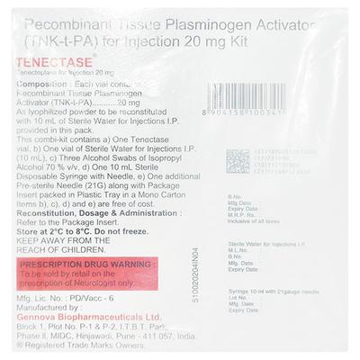 TENECTASE 20 Injection 1's - Blood Clot-Ant