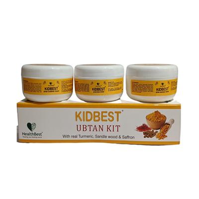 HealthBest Kidbest Ubtan Kit - Cleansing Yogurt, Scrub & Cream (Pack of 3 x 50 gm) - Baby Skin Care
