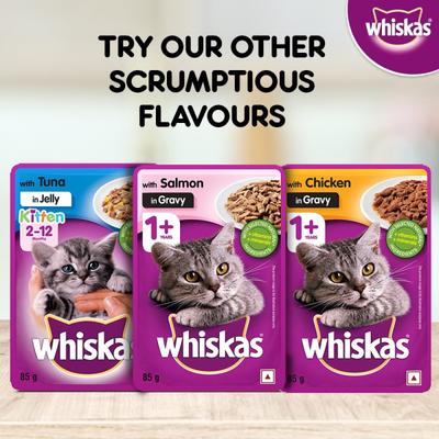 Whiskas Adult Tuna in Jelly (Pack of 85gm x 96) 8160 gm - Petfood