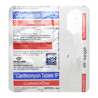 Clarinova 500mg Tablet 6'S - Bacterial Infections-Mac