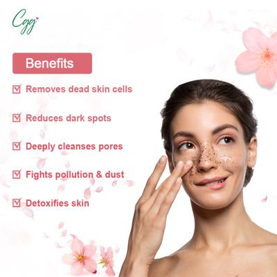 CGG Cosmetics Japanese Cherry Blossom Gel Exfoliating Body Scrub 250 gm - Scrubs & Exfoliants