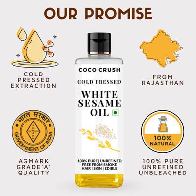 Coco Crush Cold Pressed White Sesame Oil 50 ml - Creams, Lotions & Oils