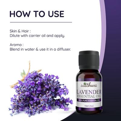 Satthwa 100% Pure Essential Oil - Lavender 15 ml - Essential Oils