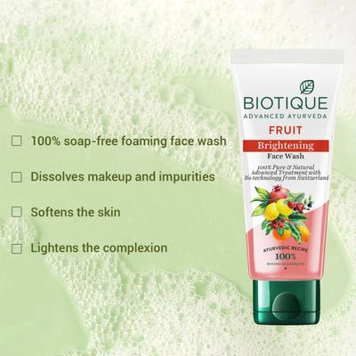Biotique Brightening Face Wash - Fruit 50 ml - Face Wash & Cleansers